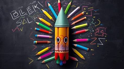 Premium AI Image | this image shows a back to school rocket written on a drawing board in the ...