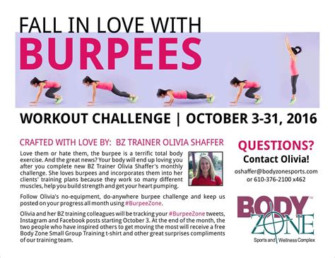 "Fall In Love With Burpees" 30-Day Challenge | Body Zone Sports and Wellness Complex