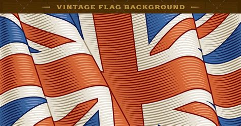 Vintage Flag Of United Kingdom. Closeup Background, Graphics - Envato ...