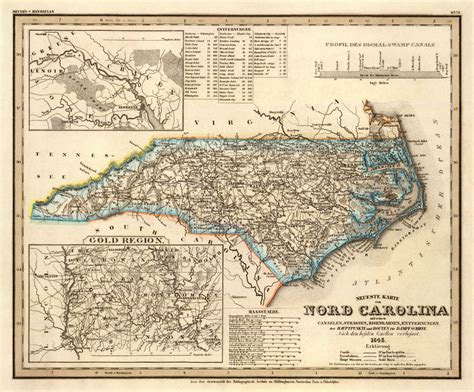 Old Map of North Carolina Vintage Map Reproduction North - Etsy