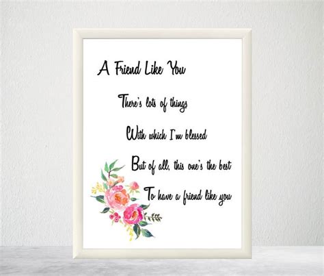 Printable Friendship Verse, Friend Gift, Friend Verse, Friend Poem ...