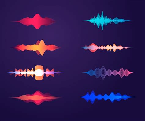 Premium Vector | Sound waves set in different colors, amplitude wave objects.