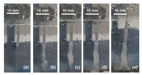 Evolution of a brinicle created with the 3D cell method. (a) Start of ...