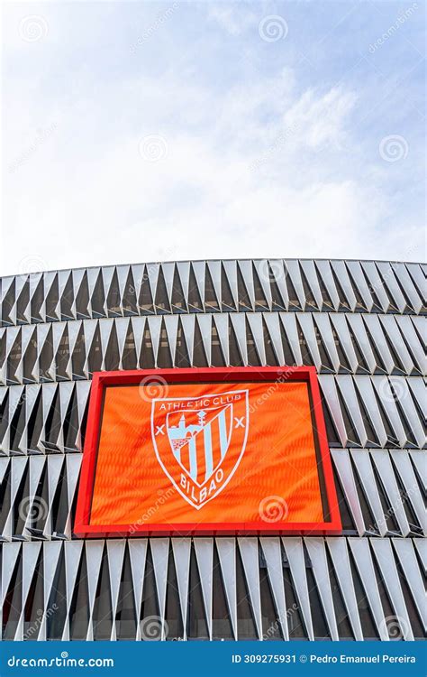 Exterior Structure of the Bilbao Athletic Stadium with Logo on the ...