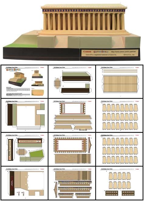 PAPERMAU: The Parthenon In Athens, Greece Paper Model - by A&A - via Canon in 2023 | Parthenon ...