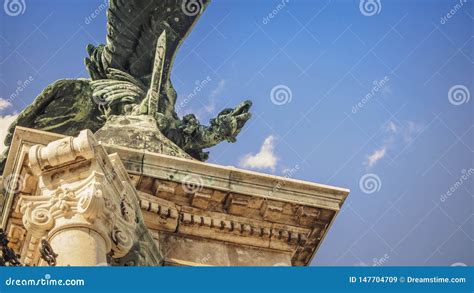 Turul Eagle Statue at Main Gate of Buda Castle in Budapest, Hungary ...