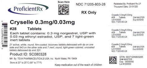 Cryselle® (norgestrel and ethinyl estradiol tablets USP)