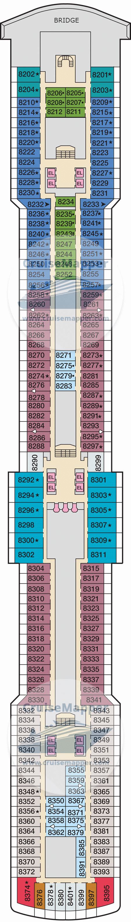 Carnival Luminosa deck 8 plan | CruiseMapper