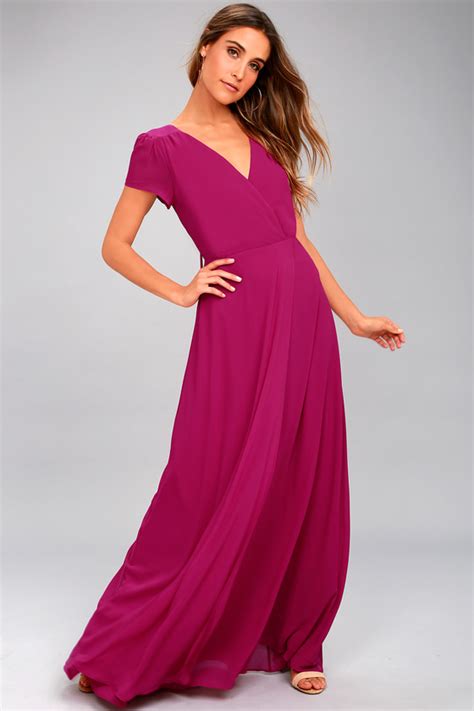 Lovely Magenta Dress - Maxi Dress - Short Sleeve Dress - $94.00 - Lulus