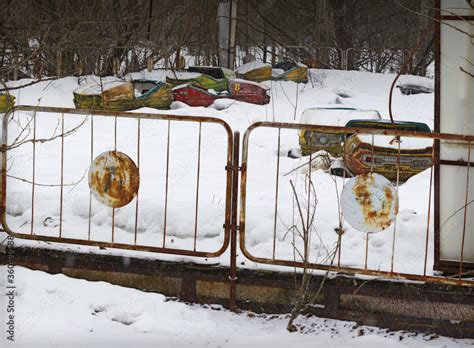 Empty playground in the dead city of Prypyat, Chernobyl, Ukraine Stock Photo | Adobe Stock