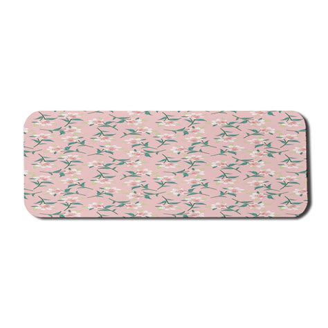 Romantic Computer Mouse Pad, Madonna Lily Blossoms Lilium Bouquets Pastel Winter Branches ...