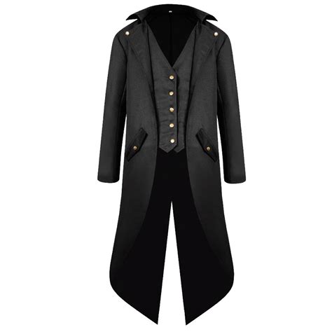 Buy H&ZYMen's Steampunk Vintage Tailcoat Jacket Gothic Victorian Frock Coat Uniform Halloween ...