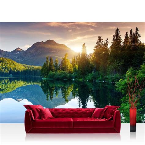 Custom Wallpaper Murals Large Wall Mountain Reflection Wall Mural Wall Stickers De Parede 3D ...