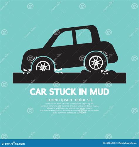 Car Stuck in Mud stock vector. Illustration of stuck - 45906040