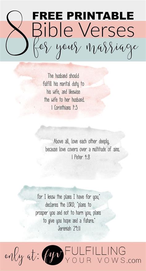 8 Free Printable Bible Verses for Marriage | Marriage bible verses ...