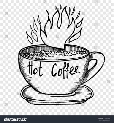 Hot Coffee Sketch Stock Vector (Royalty Free) 433607608 | Shutterstock