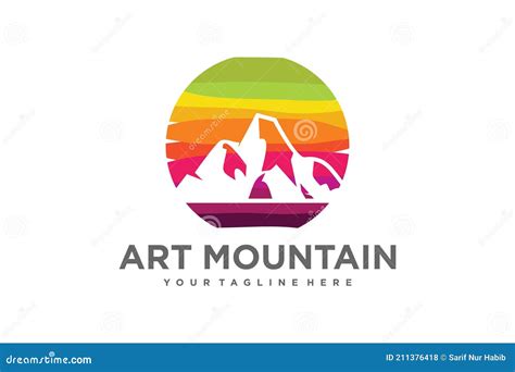 Colorful Mountain Logo Design Template Stock Vector - Illustration of ...