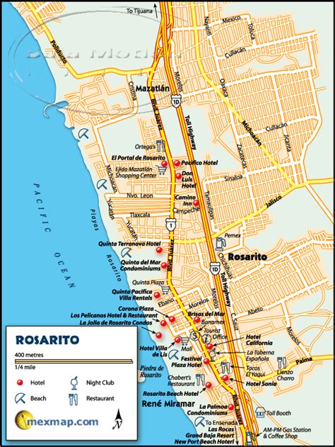 Rosarito Beach Baja Map - Rosarito Beach Baja Mexico Maps (Rosarito Beach Baja, Mexico ...