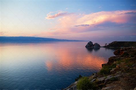 Lake Baikal On Sunset - Stock Photos | Motion Array