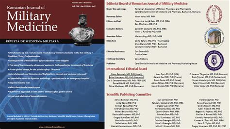 Tradition, Trust, Professionalism: Romanian Journal of Military Medicine | Sanabuna