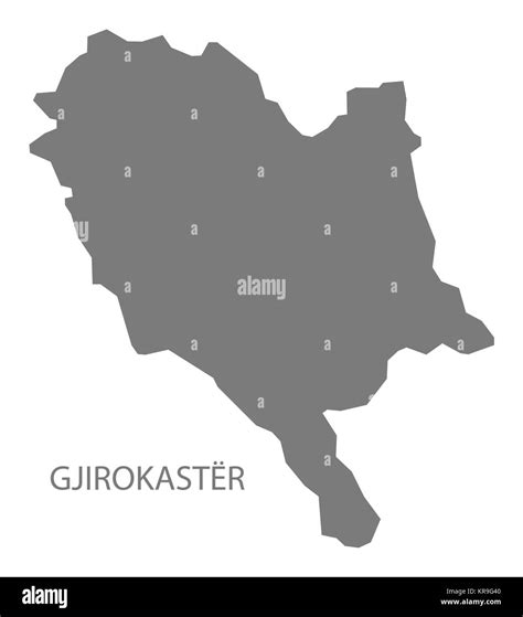 Gjirokaster Albania Map grey Stock Photo - Alamy