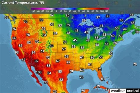 Weather map containing temperature information of USA using NWP ...