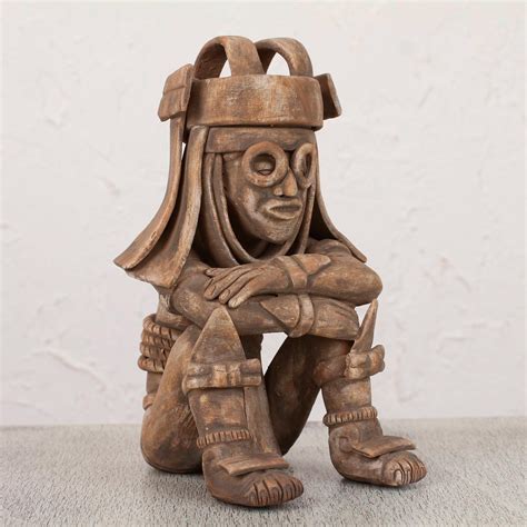 UNICEF Market | Hand Crafted Mexican Aztec Archaeological Ceramic Sculpture - Rain God Tlaloc