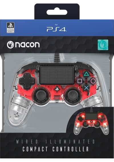 Nacon Wired Compact Controller Illuminated Red PS4 / PC - e2zSTORE