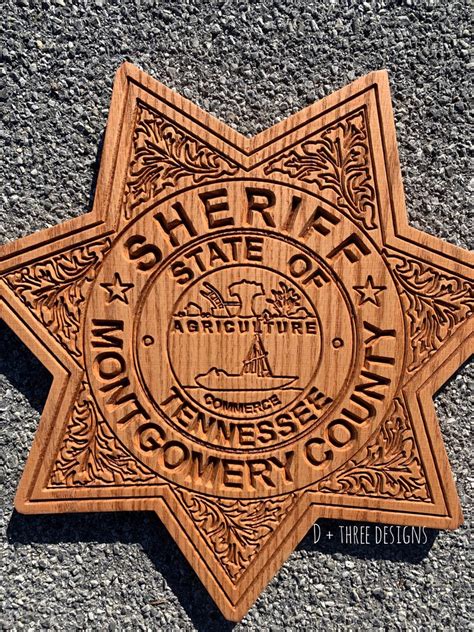 Wooden Montgomery County Sheriffs Office Badge or Patch // | Etsy