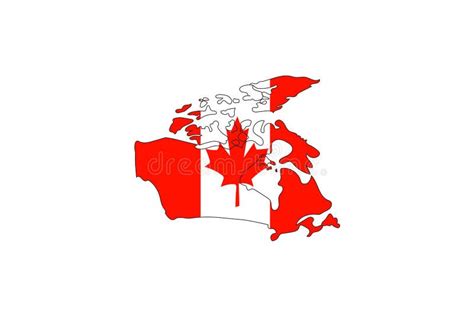 Canada Flag in Shape of Country Map Stock Vector - Illustration of ...