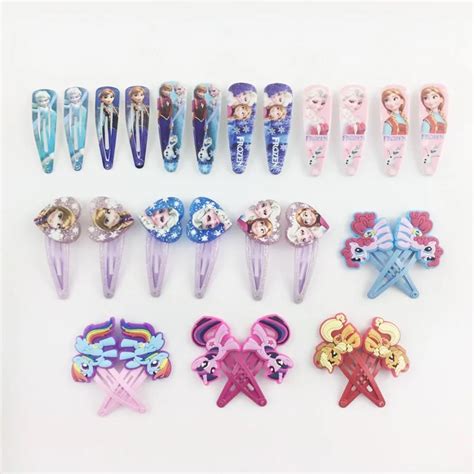 2pcs/lot Cartoon My Little Ponys Hair Clip for Women Children Elsa Hair ...