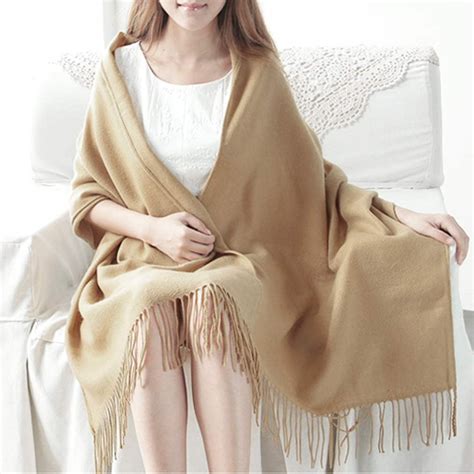 Girl Lady Fashion Simple Style Soft Long Scarf Pashmina Wrap Shawl Scarves Imitation Cashmere ...