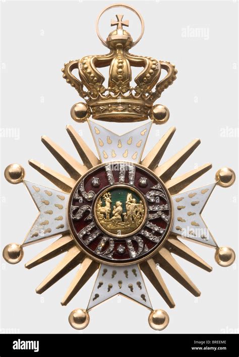 Order of St. Hubertus, a Grand Cross Set for Peers of Royal Houses Sash jewel in gold, enamel ...