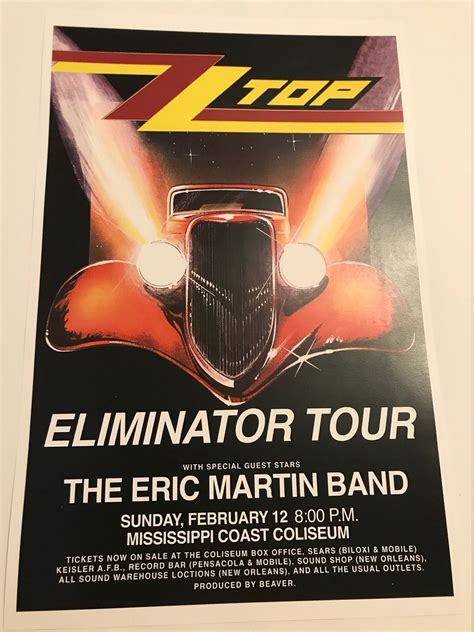 ZZ Top Eliminator Tour Show Poster - Etsy