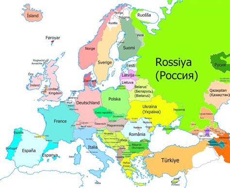 Europe And Asia Political Map