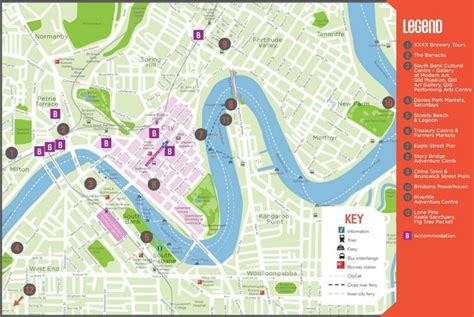 Brisbane tourist map | Tourist map, Map, Tourist