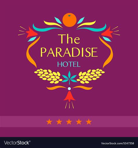 Logo for the hotel The paradise Royalty Free Vector Image