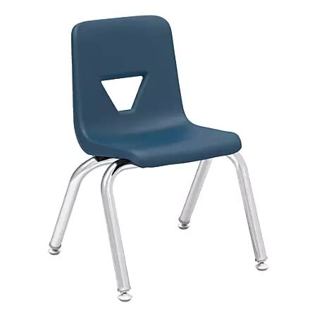 Lorell Classroom Student Stack Chairs 12 H Seat NavySilver Set Of 4 - Office Depot