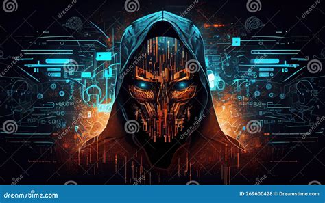 Anonymous Hacker Face, Concept of Cyber Security Stock Photo - Image of ...