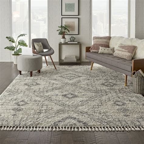 Nourison Scandinavian Shag Scandinavian Tribal Ivory/Grey Area Rug - Walmart.com - Walmart.com