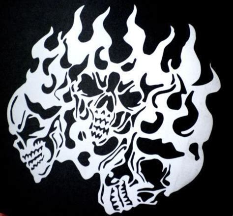 free stencil templates of animals with flames | Skull Stencil ...