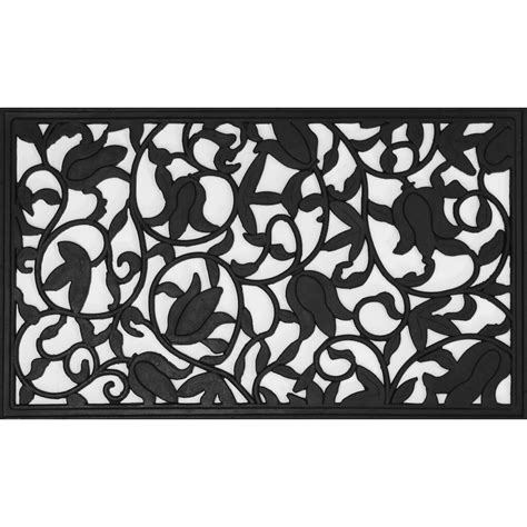 Envelor Home Tulips Wrought Iron Rubber Door Mat | Wayfair