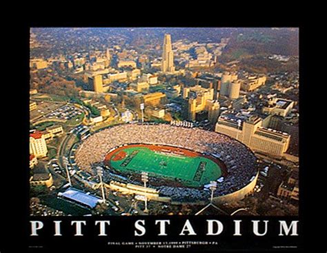 University of Pittsburgh Football Pitt Stadium Final Game Aerial View ...