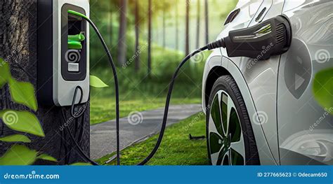 Electric Car Battery Charging Station Stock Illustration - Illustration ...