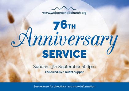 Church Anniversary Service Invitation Cards (A6) – TruthVine