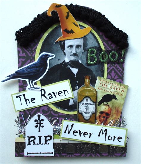 yourATCstore: "The Raven" Tombstone Shaped Halloween Artist Trading Card