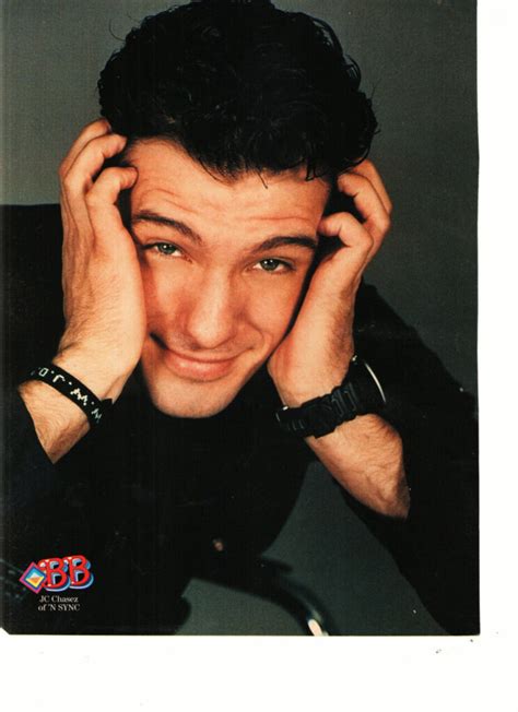 JC Chasez Nsync teen magazine pinup hands on his face BB - Teen Stars Forever Pinups