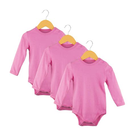 Ripley - SET 3 BODYS DE ALGODÓN PARA BEBÉ - COLOR FUCSIA