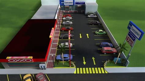 3d design of car parking lot of shopping center complex dwg file - Cadbull