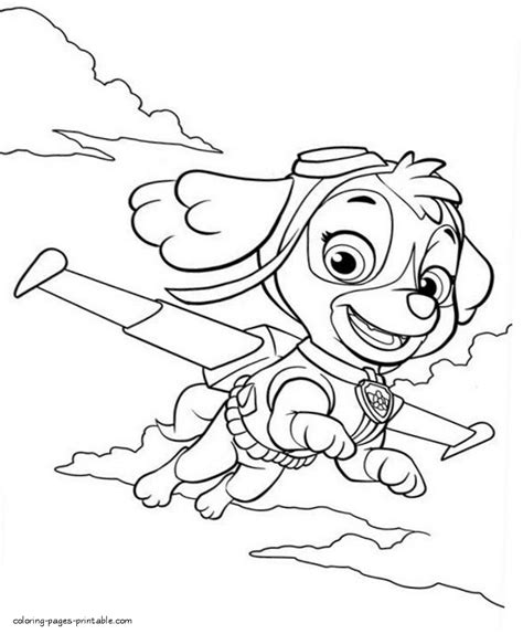 Paw Patrol Sky Princess Coloring Pages